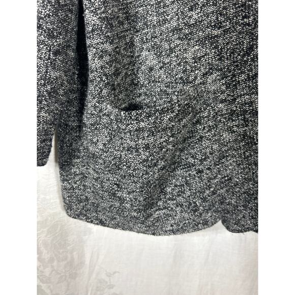 Soft Surroundings Blazer 2x Gray Tweed Paisley Lined Unstructured Long Pockets - Picture 3 of 11